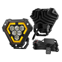 Projecteur LED 4,5 pouces 57W 2906LM longue portée, faisceau spot et large, DRL ambre, éclairage tout-terrain, étanche IP68, pour 4x4, camion, VTT, UTV
