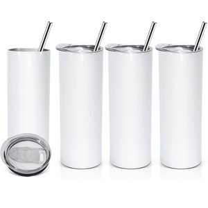 Vasos Reutilizables Portátiles de Acero Inoxidable para Sublimación, 20/30 Onzas, Diseño Delgado y Recto, con Pajita, Libres de BPA, Aislamiento Térmico de 6-12 Horas - Product Image 1