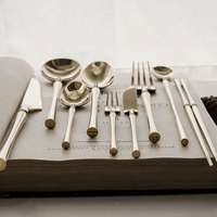 Ensemble de cuillères à dessert spaghetti vintage de luxe français, en acier inoxydable 304, doré titane, jetables pour fêtes