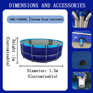 Keyubo 8000L Popolare Vasca d'Acqua ad Alta Densità per Acquacoltura di Pesci e Gamberetti in Tubo Zincato Rotondo per Allevamento Ittico Agricolo - Product Image 4