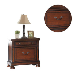 DB Cherry Finish 1PC Mesita de noche con espacio de almacenamiento Mesita de noche tradicional formal en chapa de madera contrachapada Muebles de dormitorio - Product Image 2