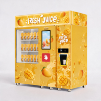 Distributeur automatique de smoothies froids et congelés, capacité 48 voies, construction en acier thermolaqué pour parcs d'attractions