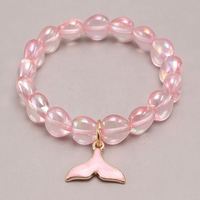 Gelang kuda kecil Unicorn anak perempuan, gelang manik-manik tangan banyak warna akrilik warna permen hadiah liburan modis