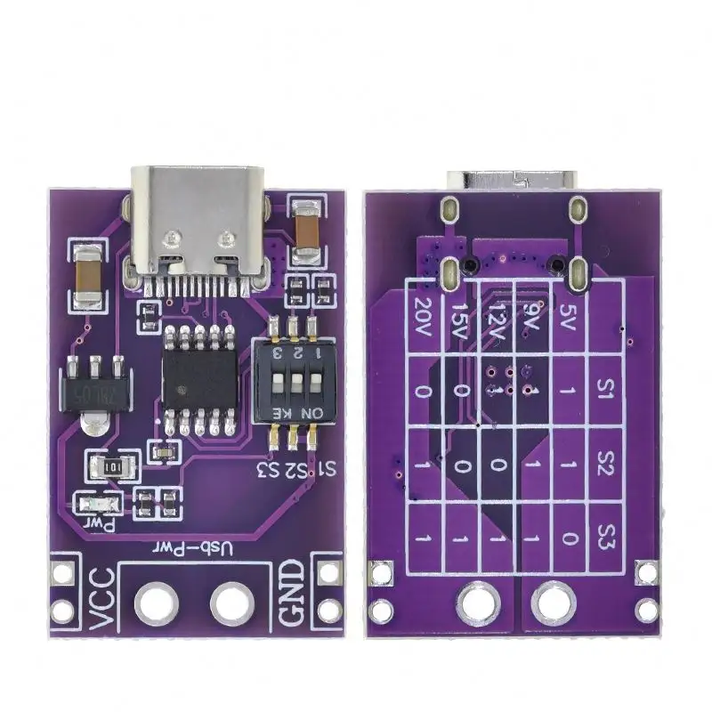 Tipo-C QC AFC PD2.0 PD3.0 para DC Paródia Scam Carga Rápida Gatilho Polling Detector USB-PD Notebook Alimentação Mudança Módulo Board