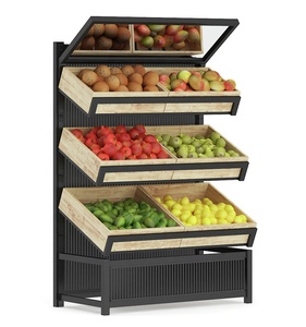 Custom Heavy Duty Single-Sided Metal Display Rack Freestanding Shelf for Supermarket Fruit <strong>Vegetable</strong> <strong>Storage</strong> - Product Image 1