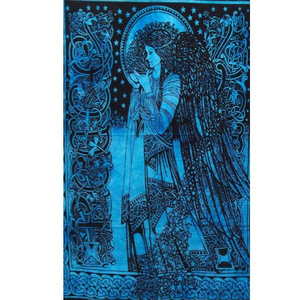 ที่แขวนผนังผ้าคอตตอนสวยงามแบบทำมือโปสเตอร์ขนาดเล็กรูปนางฟ้าเซลติกสำหรับตกแต่งบ้านผ้าปูโต๊ะจากผู้ลงนามในการแข่งขันของชาวอินเดีย - Product Image 1