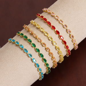 Single Row Full Marquise Cubic Zirconia Tennis <b>Bracelet</b> Adjustable <b>Stretch</b> Chain Dainty Shiny CZ Stackable Women <b>Bracelet</b> - Product Image 6
