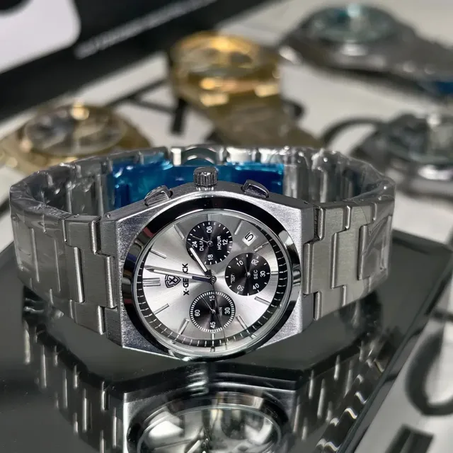 For Brand Men's Fashion Three-Eye Six-Hand Quartz Chronograph Watch 38mm Luminous Multifunctional Trendy Panda Eye 30M Water