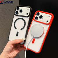 Disponible en Varios Colores, Funda Magnética Transparente para Carga Inalámbrica para 14-18, Carcasa de Teléfono con Borde Suave Acrílico y Cobertura Total