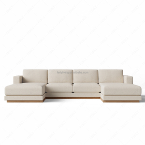 Ensemble de canapés modulaires FERLY, style élégant, meubles d'intérieur, structure en bois, revêtement en tissu, salon moderne, hôtel, chaise en <span class=keywords><strong>U</strong></span> - Product Image 2