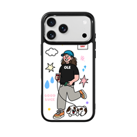 Coque de téléphone AG Feeling Black Edge avec motif doré quotidien pour iPhone 17, 17 Pro Max, 16 Pro, 15, 15 Pro Max – Coque magnétique
