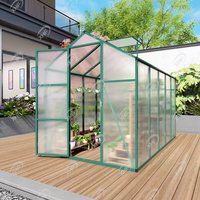 Serre extérieure 6*10 pieds avec panneaux en polycarbonate, serre de jardin avec structure en aluminium, serre accessible pour jardins et cours arrière