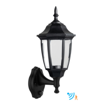 Lámpara de Pared para Jardín Exterior P341-PIR con Sensor de Movimiento, IP44 Impermeable, 60W, Luz LED Hexagonal