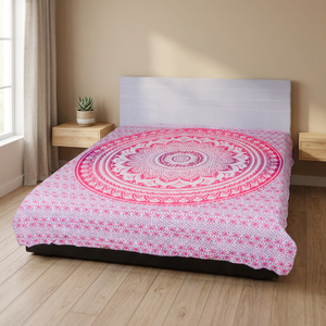 Eco Friendly Organic Cotton Hand Block Printed Bedsheet Soft Breathable Natural Dye Fabric Sustainable Bedding <b>Set</b> With <b>Pillows</b> - Product Image 3