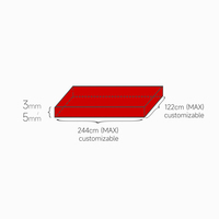 Feuille acrylique translucide rouge 3 mm/5 mm, personnalisée, matière première acrylique, traitement de feuille de plexiglas personnalisée