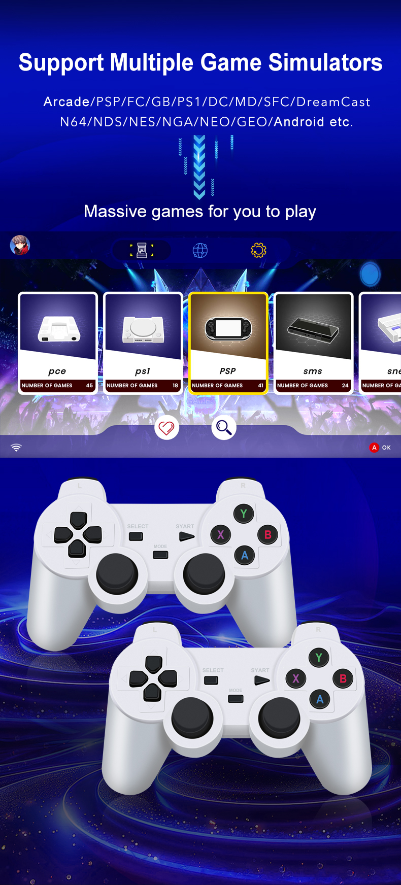 HY00 Video Game Box 2.4G Wireless Controller Parent Child