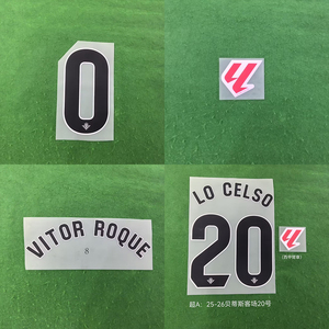 Pegatina Termoadhesiva con Nombre y Número <span class=keywords><strong>del</strong></span> Real <span class=keywords><strong>Betis</strong></span> Temporada 25-26 para Camiseta de Visitante - Product Image 4
