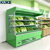 Fabrieksdirect commerciële luchtgordijnkoeler met ingebouwde LED-verlichting, eenvoudig te reinigen, voor groenten, fruit en koude gerechten