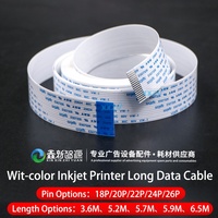 Kabel Data Panjang Printer Smart 2000 9100 Starfire Eco-solvent 18P 20P 22P 24P 26P Kabel Print Head Starfire 1024
