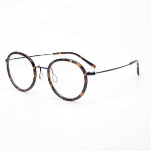 <strong>Korean</strong> Designed Acetate Unisex Retro Round Metal Optical Frame Eye <strong>Glasses</strong> - Product Image 5