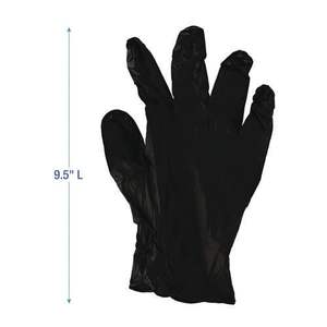 Boardwalk 4.4 Mil <b>Disposable</b> Powder-Free Nitrile <b>Gloves</b> Large Black 396LBXA-100/Box General-Purpose Safety <b>Gloves</b> - Product Image 4