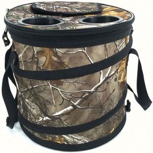 Nevera Portátil Plegable Personalizada para 24 Latas, Nevera Circular Plegable, Nevera Portátil con Diseño de Camuflaje OEM, Bolsa de Almuerzo para Picnic y Camping - Product Image 2