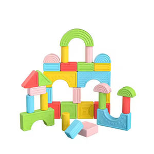 Paradiso geometrico Extra Large Set di blocchi di grandi dimensioni quadrato Puzzle per scuola materna Stereo in plastica giocattolo educativo - Product Image 3