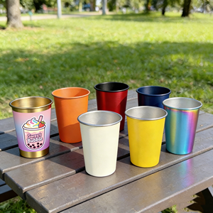 Gobelet à bière en acier inoxydable 250ml 300ml 350ml 500ml incassable sans BPA réutilisable pour bar, fête, extérieur, ping-pong - Product Image 1