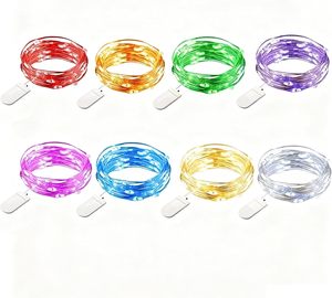 Copper <b>Wire</b> <b>LED</b> Fairy <b>Light</b> String with Battery Box Durable Round Shape 3m/5m/10m Lengths for Kids Party Decorations - Product Image 1
