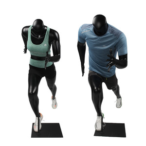 Nuevas tiendas de suministros deportivos de moda, uso de <span class=keywords><strong>cuerpo</strong></span> completo, acción móvil masculina, correr, deportes grises, maniquí masculino sin cabeza - Product Image 5