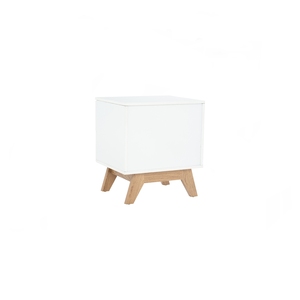 Scandinavian <b>White</b> Colour MANDO Side <b>Table</b> for Modern Room Versatility and Functional <b>Bedside</b> Storage for Kids Bedroom - Product Image 3