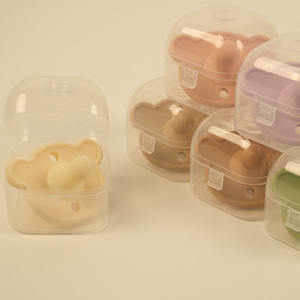 En yeni komik ayı BPA ücretsiz özelleştirilmiş doğal bebek silikon emzik saklama kabı ile - Product Image 1