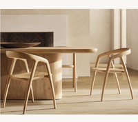 Chaises de salle à manger en bois massif fabriquées à la main, design moderne