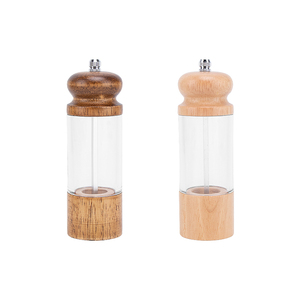 Moulin à poivre <span class=keywords><strong>en</strong></span> <span class=keywords><strong>bois</strong></span> et acrylique de grande capacité de 6 pouces avec tête ronde, moulin à sel et poivre <span class=keywords><strong>en</strong></span> céramique blanche, écologique - Product Image 6