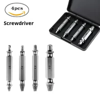 Outil d'extraction de vis à double tête en acier rapide métrique, finition sablée, pour retirer les vis cassées, embout de tournevis S2, jeu de fils cassés