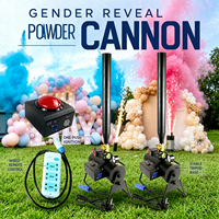 Mini Canon à Confettis et Fumigène, Lanceur de Poudre et de Serpentins, Angle Réglable à 180 Degrés, pour Baby Shower et Révélation du Sexe