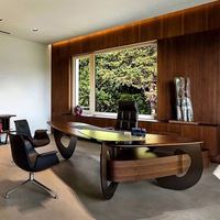 Bureau de direction italien en forme de L Ensemble table et chaises d'étude modernes de haute qualité Mobilier de bureau de luxe en cuir