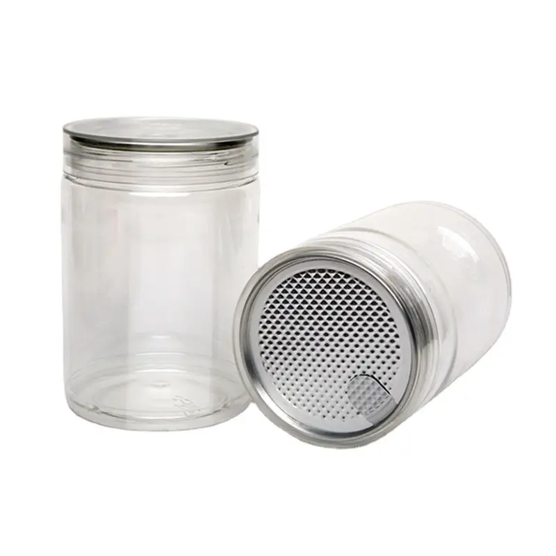 Tea Coffee Tin PET Cans Easy Open Hermetic Plastic Jar with Aluminium Lids for Convenient Transportation & Foods Storage