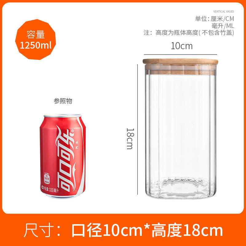 10 cm de diámetro, 18 cm de altura, 1250 ml de capacidad, 50 cajas