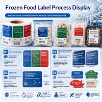 Étiquettes personnalisées en PVC pour aliments surgelés, étiquettes de repas préconfectionnés, étiquettes adhésives en rouleau résistantes aux basses températures, imperméables