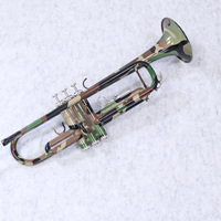 Trompette en laiton jaune, finition de surface camouflage, taille standard, instrument en laiton