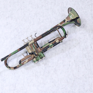 Trompette en laiton jaune, finition de surface camouflage, taille standard, instrument en laiton - Product Image 6