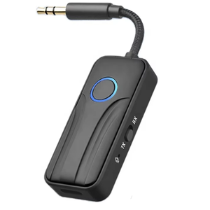 Adaptateur <span class=keywords><strong>Bluetooth</strong></span> sans fil <span class=keywords><strong>pour</strong></span> TV d'avion, émetteur-récepteur 2-en-1 avec prise jack 3,5 mm, double liaison <span class=keywords><strong>pour</strong></span> casques, commutateur, PC, voiture - Product Image 1