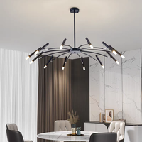 Plafonnier moderne occidental simple pour salon, D180cm, charmant luminaire décoratif de bureau, plafonnier artistique à plusieurs têtes pour la maison