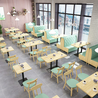 Canapé de restaurant personnalisé, table et chaise en bois massif, combinaison de burger, boisson au lait, thé, dessert, magasin, pot chaud, stand mural