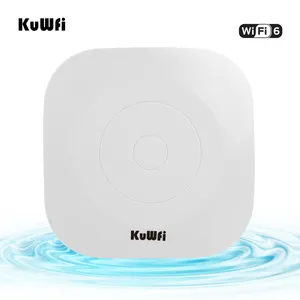 OEM ODM KuWFi 48V POE power dual band wifi6 1800Mbps build in 4dBi antena titik akses langit-langit untuk hotel