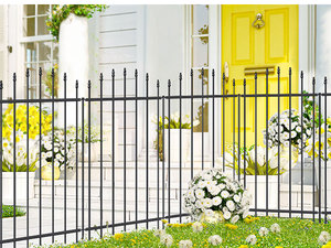 Paneles Decorativos de Cerca Metálica Tubular Galvanizada en Caliente, Valla de Hierro y Acero para Jardín y Hogar, 6 pies <span class=keywords><strong>MU</strong></span> - Product Image 6