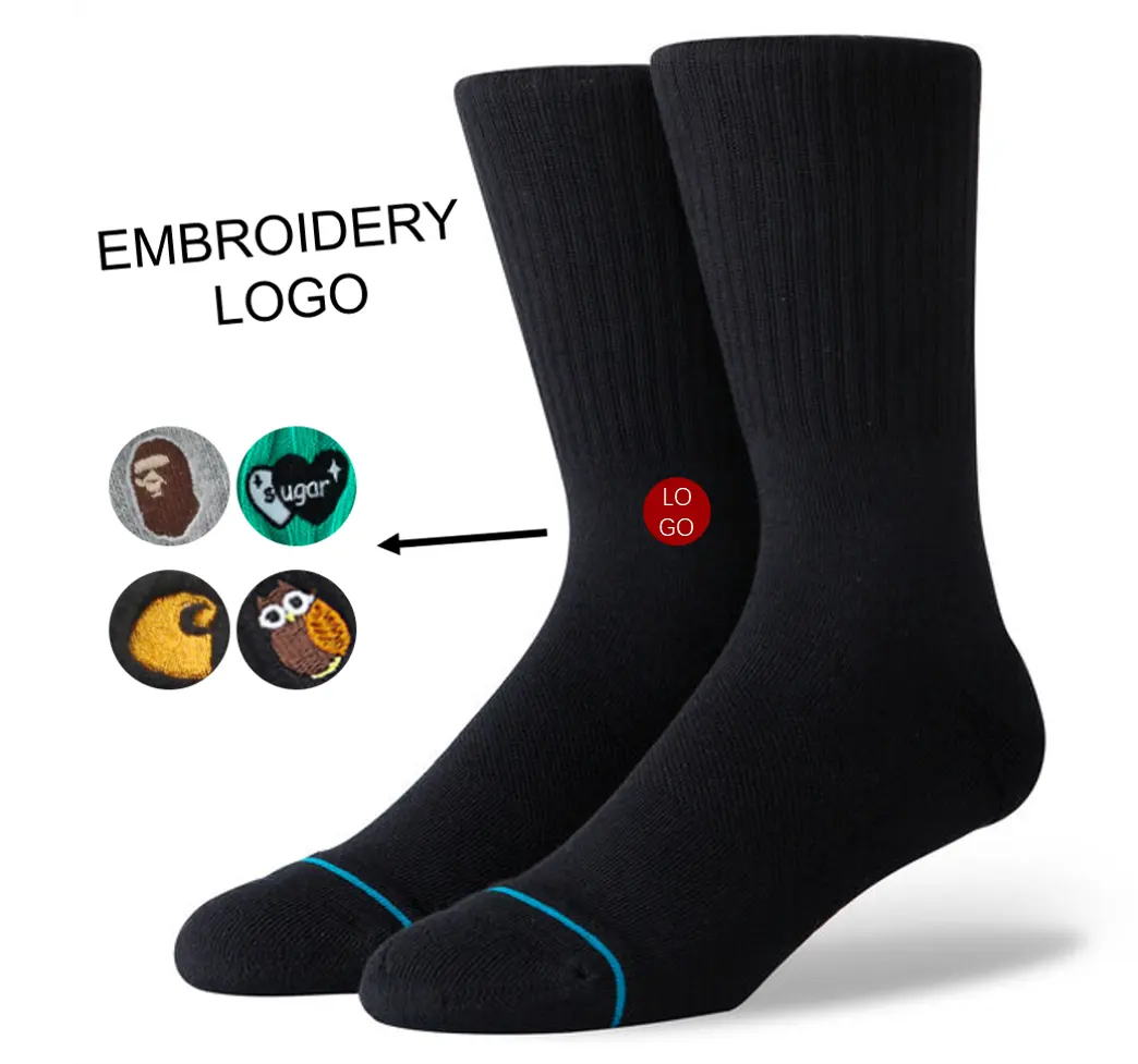 High quality embroidery logo stance socks sport solid color men's socks stance\s factory custom socks