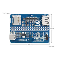 NOUVEAU Composant Électronique Waveshare : Carte d'Extension Super Mini Raspberry Pi CM4 pour Module de Calcul 4 Lite/eMMC, Plaque Inférieure Compatible