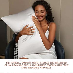 100% Reine Seide Kissenbezug 22 Momme 6A Qualität Seidenkissenbezug mit Individueller Stickerei Logo 100% Maulbeerseide Kissenhülle - Product Image 6